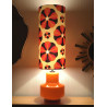 Lampe à poser Carrousel - opaline orange et tissu vintage