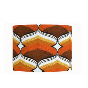 Abat-jour Boston orange H30 D40 - tissu vintage
