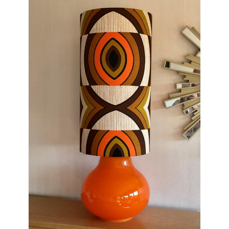 Desklamp Parly in orange opalin glass opaline orange - vintage fabric