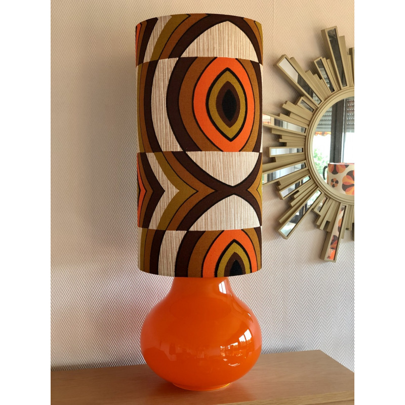 Desklamp Parly in orange opalin glass opaline orange - vintage fabric