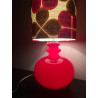 FloorLamp Cordoba - red opalin glass and mid-century fabric
