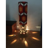 Lampe de sol Eternity - céramique orange/noir et tissu vintage