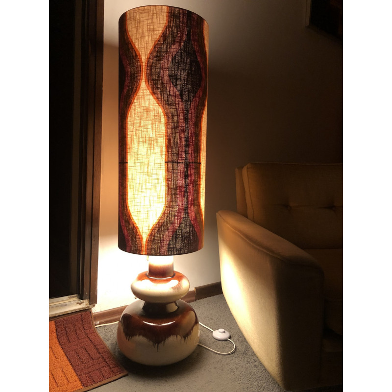 Floorlamp Metropolis céramic and vintage fabric