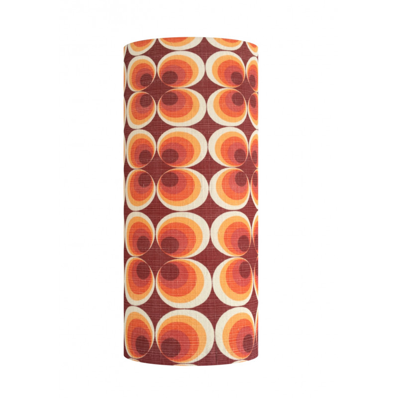 Abat-jour Cosmos Orange H75 D30 - tissu vintage Abat-jour Cosmos Orange H75 D30 - tissu vintage