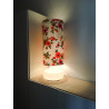 Lampe de meuble Cantuta H90 D30 - opaline blanche et tissu vintage 70s