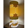 Lampe à poser abat-jour tissu vintage motif Sirius