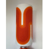 DeskLamp Serpentin - orange opalin glass and mid-century fabric