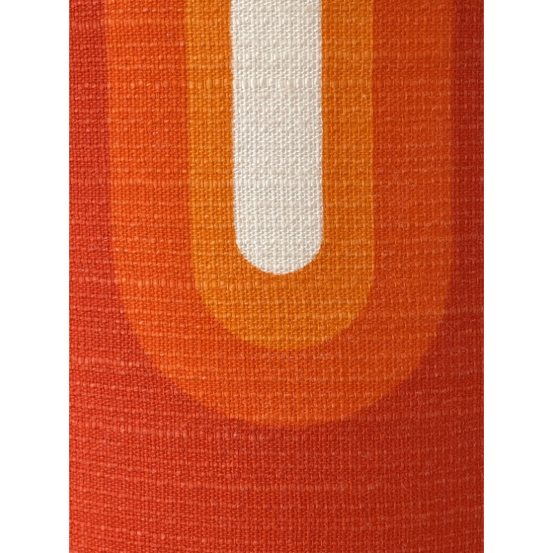 DeskLamp Serpentin - orange opalin glass and mid-century fabric