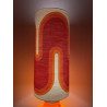Lampe à poser Serpentin - opaline orange et tissu vintage