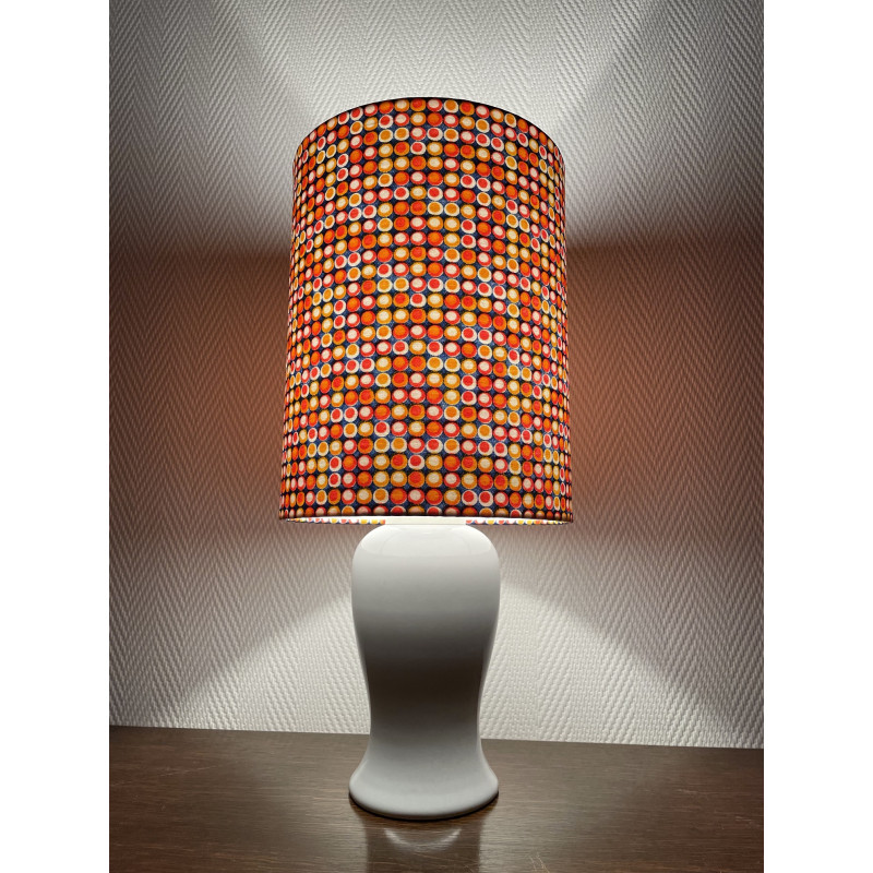 Lampe de chevet céramique blanche Dotted 70s