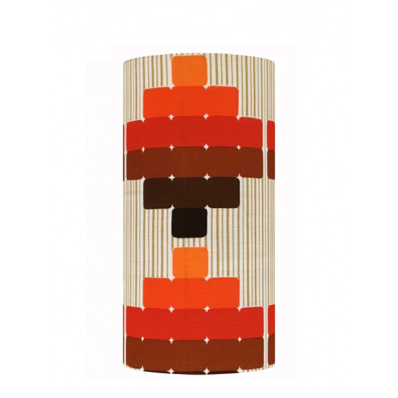 Lampshade Atlantis Orange H50cm D25cm - vintage fabric Lampshade Atlantis Orange H50cm D25cm - vintage fabric
