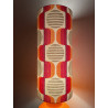 Lampe à poser Solaris- opaline orange et tissu vintage
