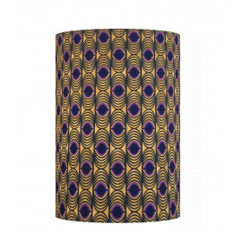 Abat-jour Paon H38 D30 - tissu vintage