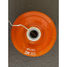Desklamp Supertone - orange opalin glass and vintage fabric