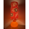 Lampe à poser Lilo - opaline orange et tissu vintage