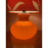 Lampe à poser Lilo - opaline orange et tissu vintage