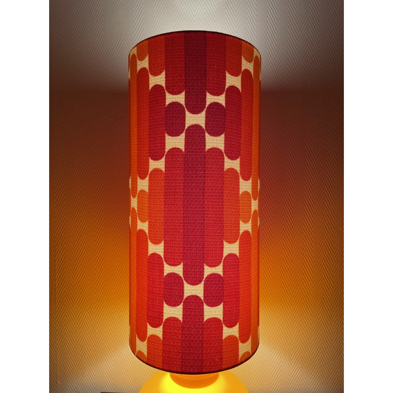 DeskLamp Camaieu - orange opalin glass and mid-century fabric