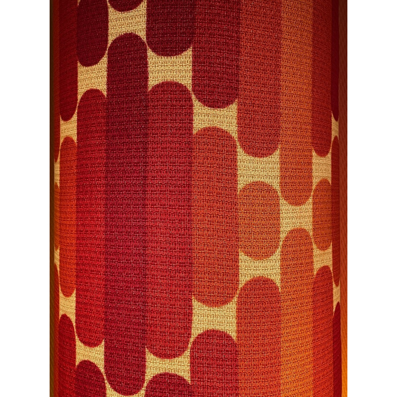 Lampe à poser Camaieu - opaline orange et tissu vintage