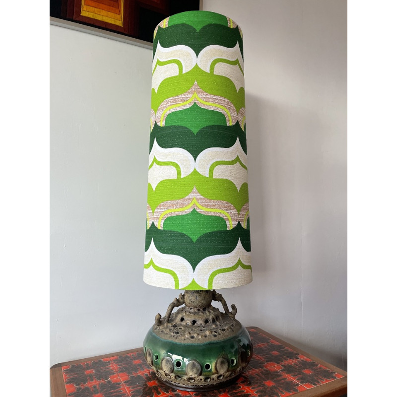 Lampshade Green Envy H80 D35 d30cm - mid-century fabric