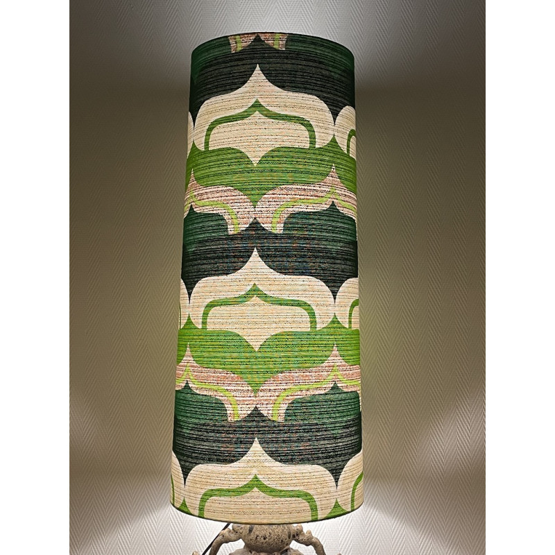 Lampshade Green Envy H80 D35 d30cm - mid-century fabric