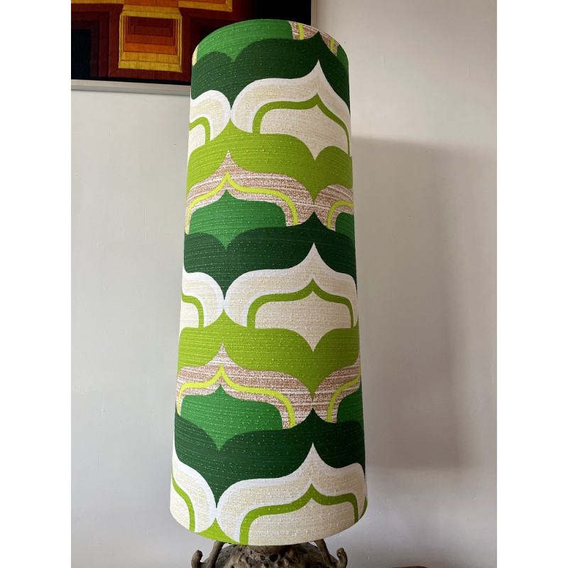 Lampshade Green Envy H80 D35 d30cm - mid-century fabric