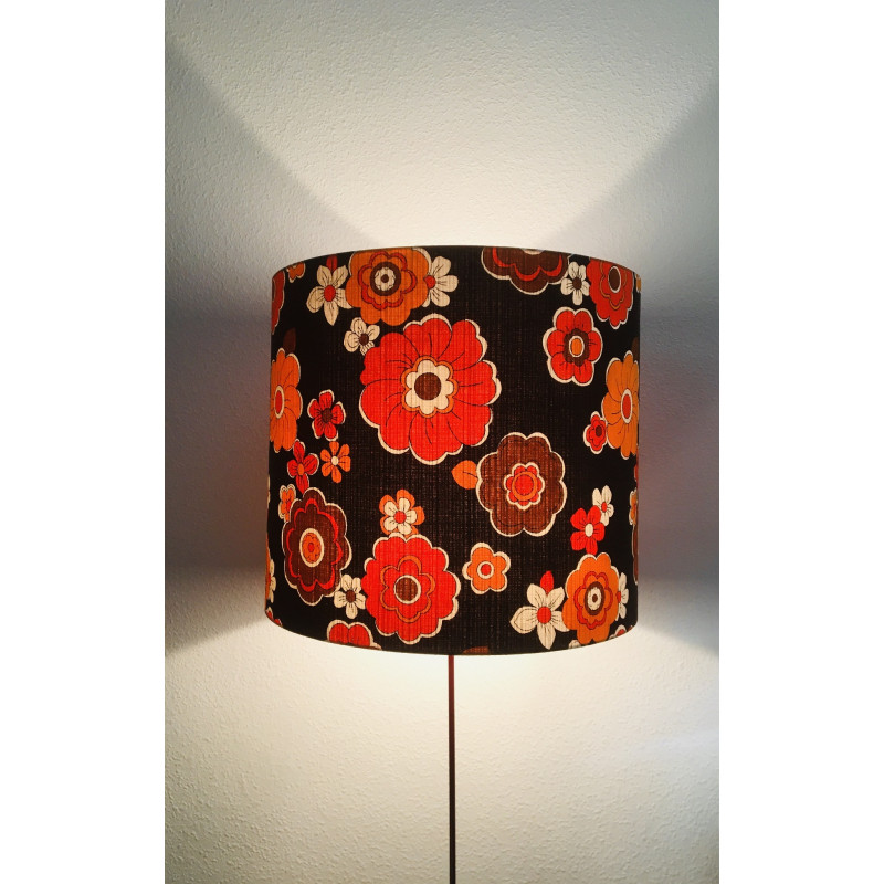 Lampshade Tourelle H40cm D45cm - vintage 70s fabric