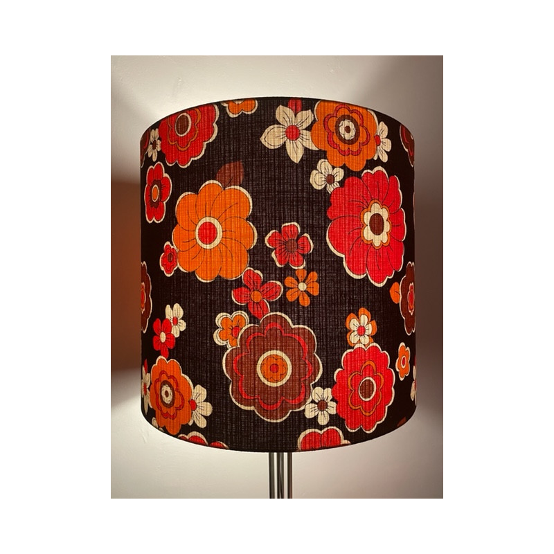 Lampshade Tourelle H40cm D45cm - vintage 70s fabric