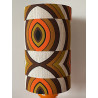 DeskLamp Parly - orange opalin glass and vintage mid-century fabric
