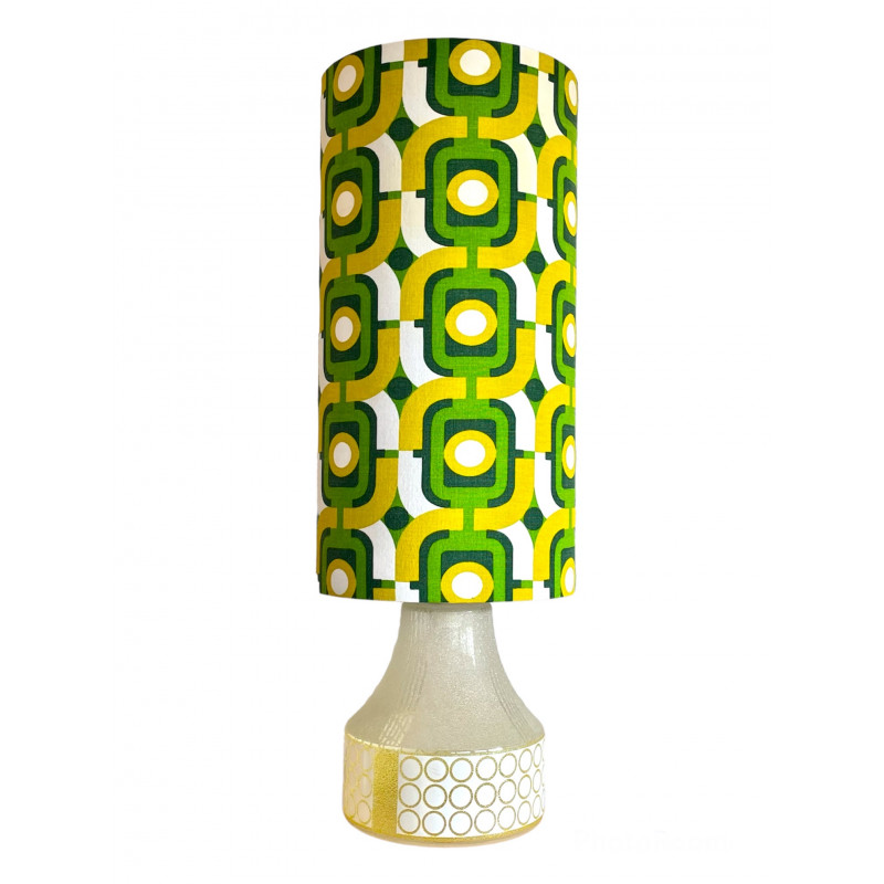 Desklamp French garden - glass and mid century fabric