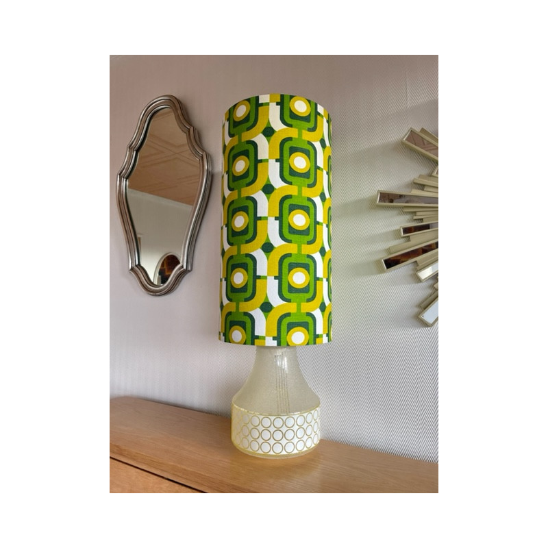 Desklamp French garden - glass and mid century fabric