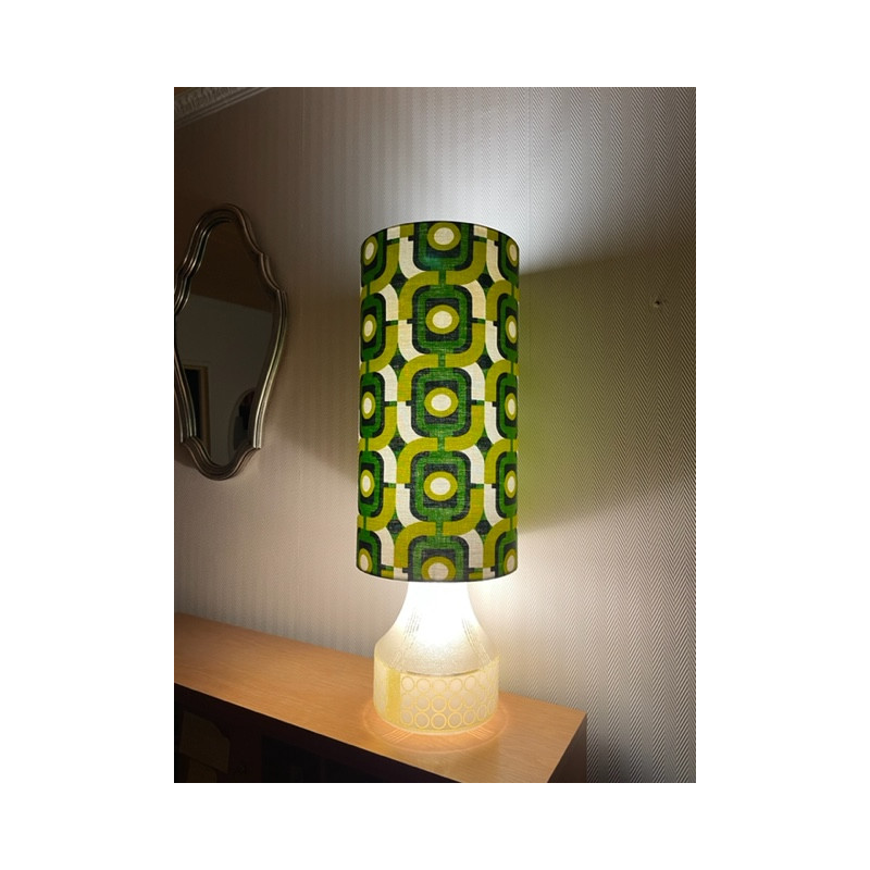 Desklamp French garden - glass and mid century fabric