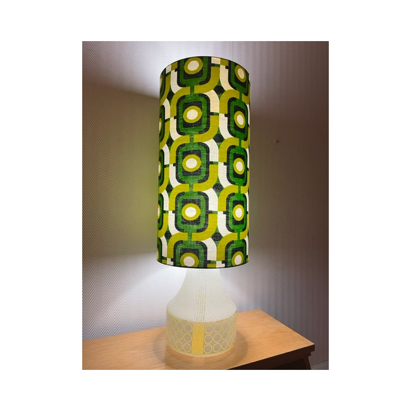 Desklamp French garden - glass and mid century fabric