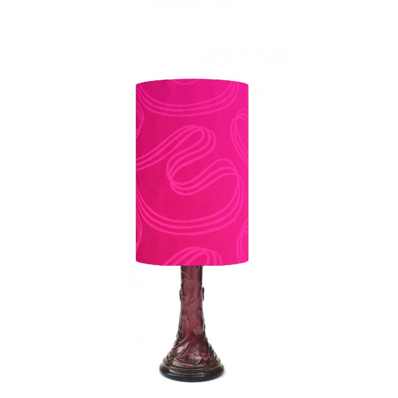 Lampshade Fushia H45cm D30cm - vintage fabric