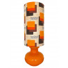Lampe à poser Arabesco - opaline orange et tissu vintage