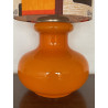 Lampe à poser Arabesco - opaline orange et tissu vintage