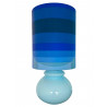Lampe à poser Neptune - opaline bleue et tissu vintage