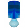 Lampe à poser Neptune - opaline bleue et tissu vintage
