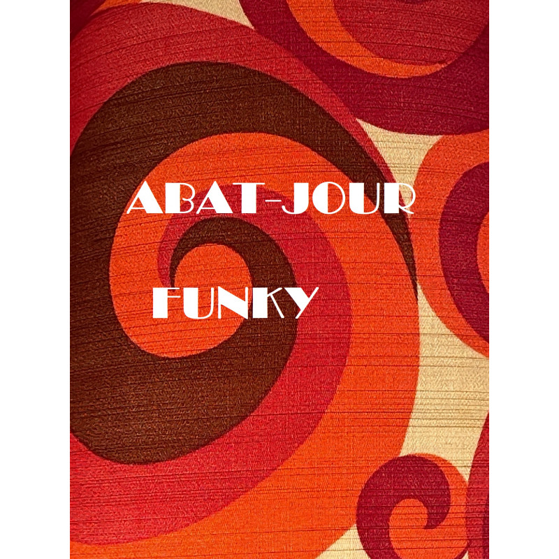 Abat-jour Funky H87 D35 D25 - tissu vintage