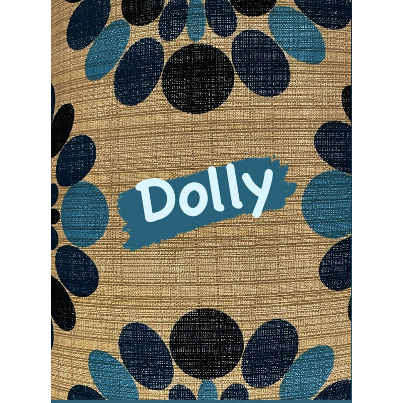 Abat-jour Dolly bleu H87 D35 D25 - tissu vintage