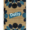 Abat-jour Dolly bleu H87 D35 D25 - tissu vintage