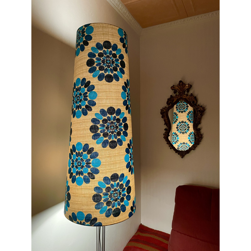 Lampshade blue Dolly H87cm D35cm D25cm - vintage fabric