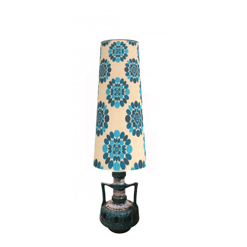 Lampshade blue Dolly H87cm D35cm D25cm - vintage fabric