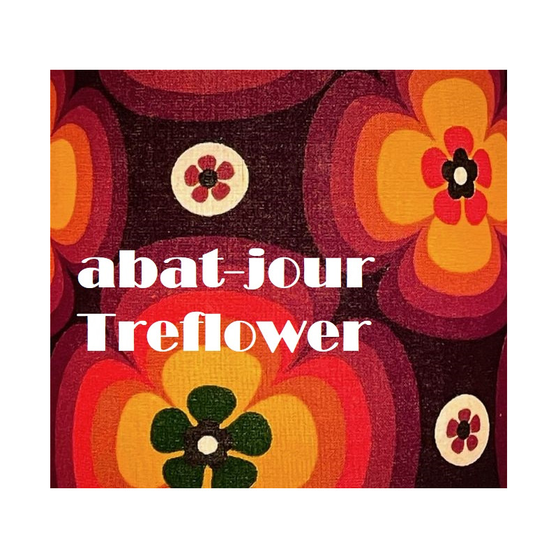 Abat-jour Tréflower H28 D25 d20 - tissu vintage