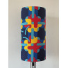 Lampshade Blue Reef H40 D20cm - mid-century fabric