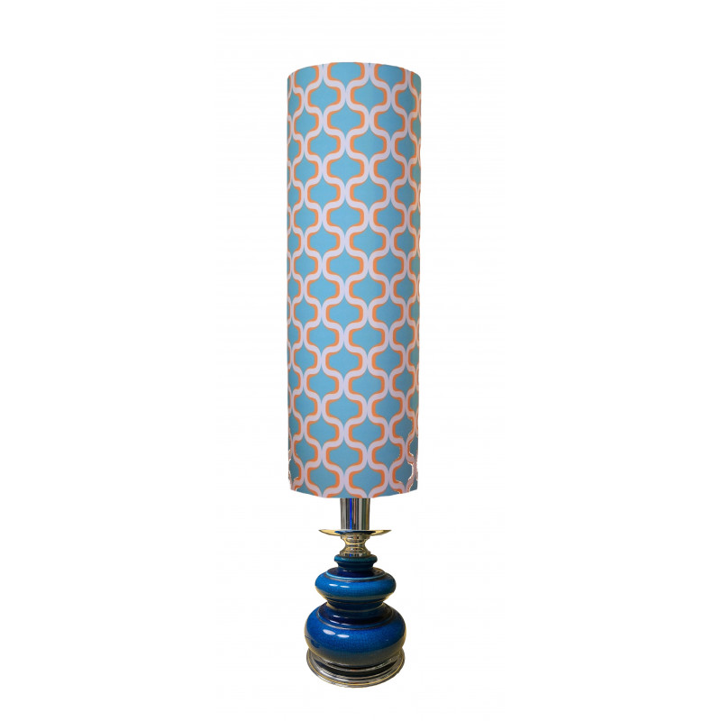 Lampshade Nova in blue H75 D25cm  vintage 70's