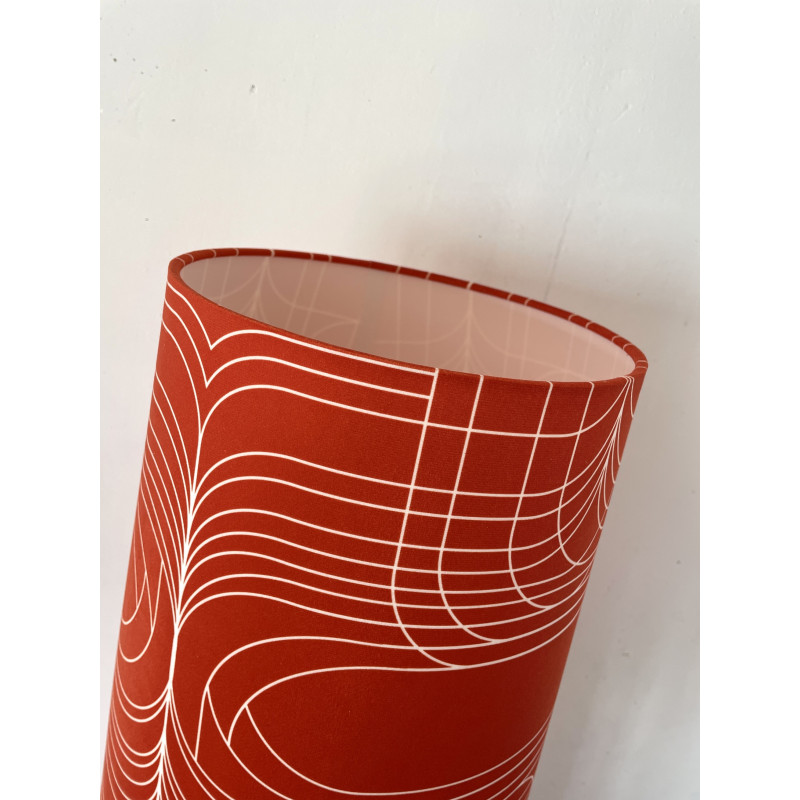 Abat-jour Spiro H87 D35 D25 - tissu vintage