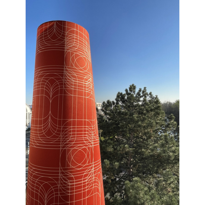 Lampshade Spiro H87cm D35cm D25cm - vintage fabric