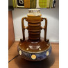 Lampe de sol Tennessee - céramique marron/gris et tissu vintage