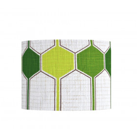 Abat-jour Polo H25 D35 - tissu époque 70
