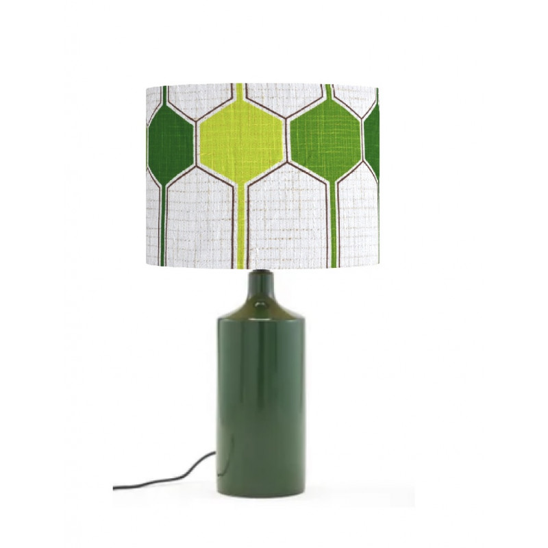 Lampshade Polo H25cm D35cm - mid-century fabric